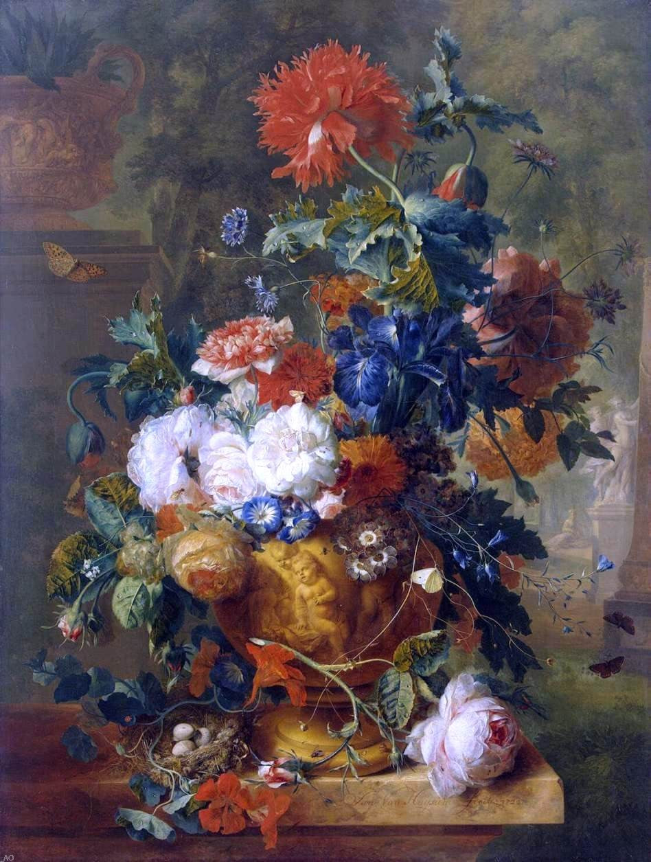 Jan Van Huysum Flowers - Hand Painted Oil Painting