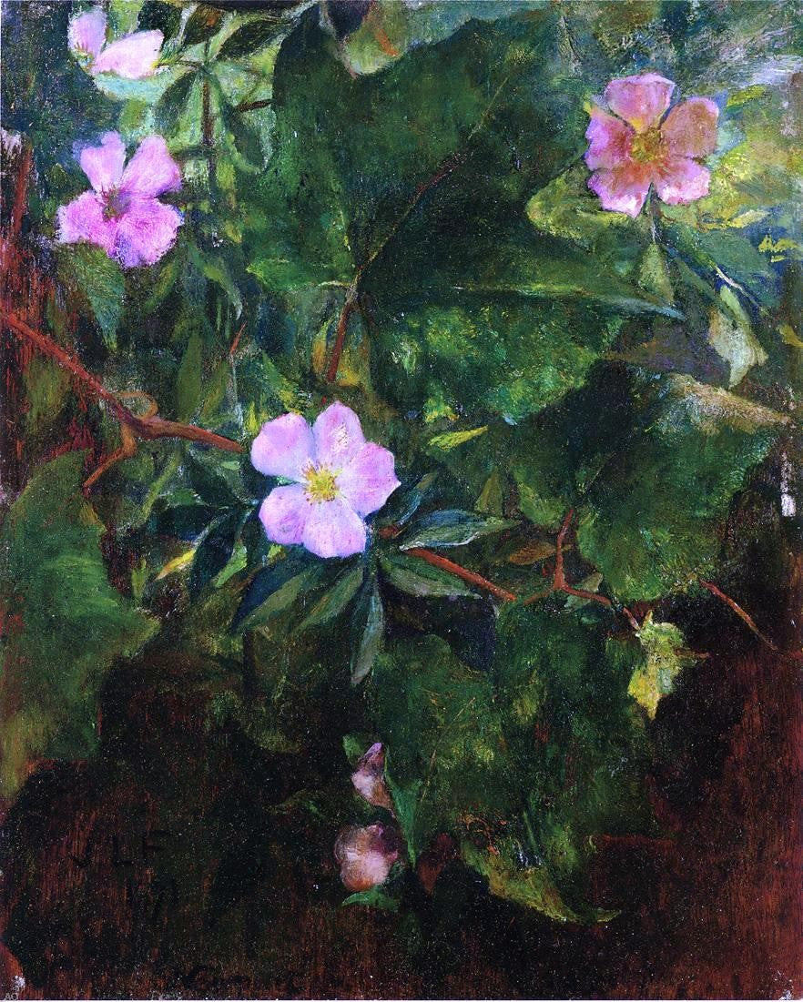 John La Farge Wild Roses and Grape Vine, Study from Nature - Hand Painted Oil Painting