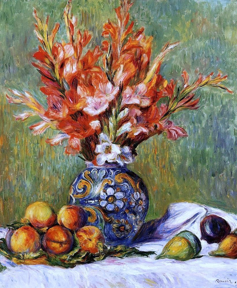 Pierre Auguste Renoir Flowers and Fruit - Hand Painted Oil Painting