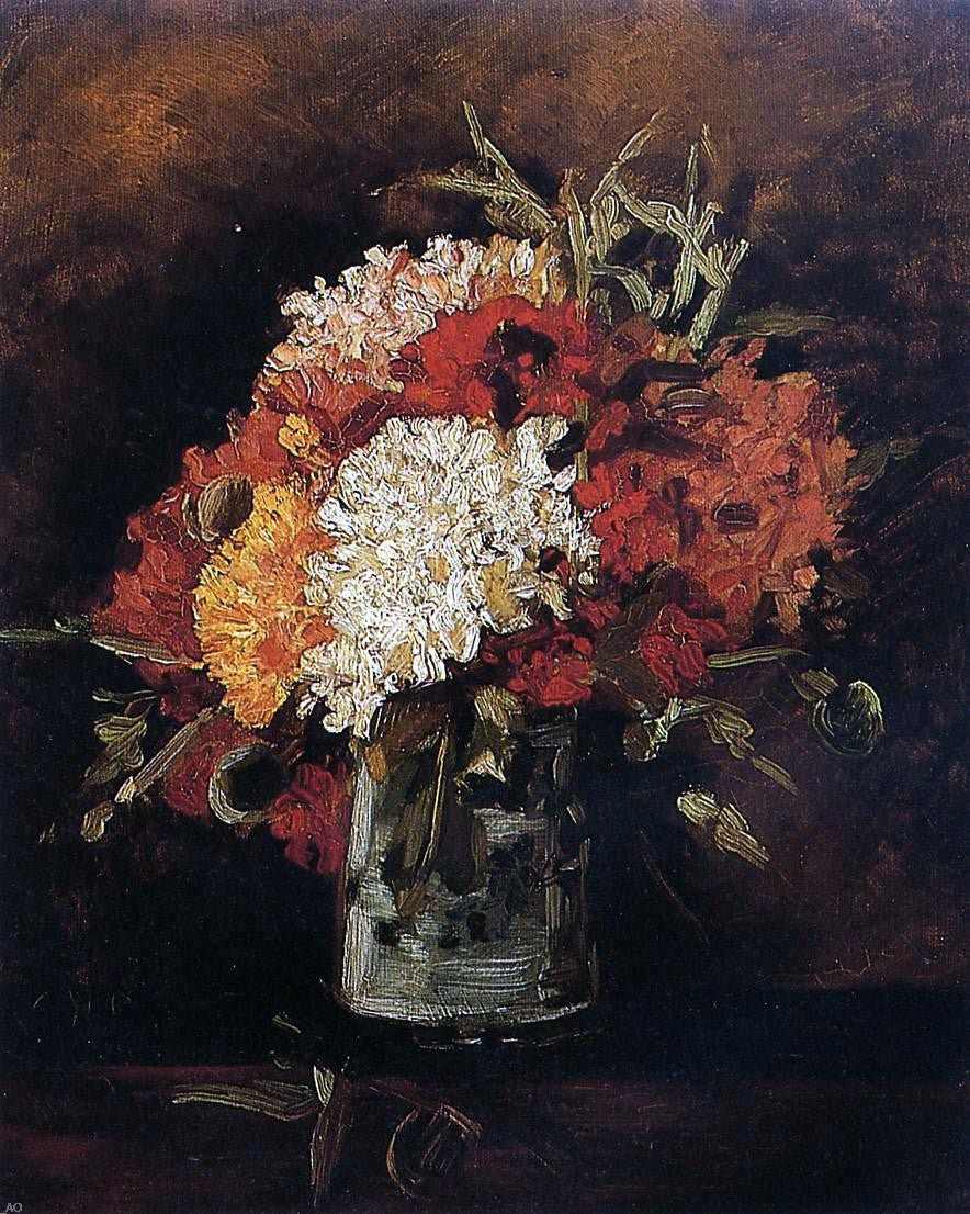 Vincent Van Gogh Vase with Carnations - Hand Painted Oil Painting