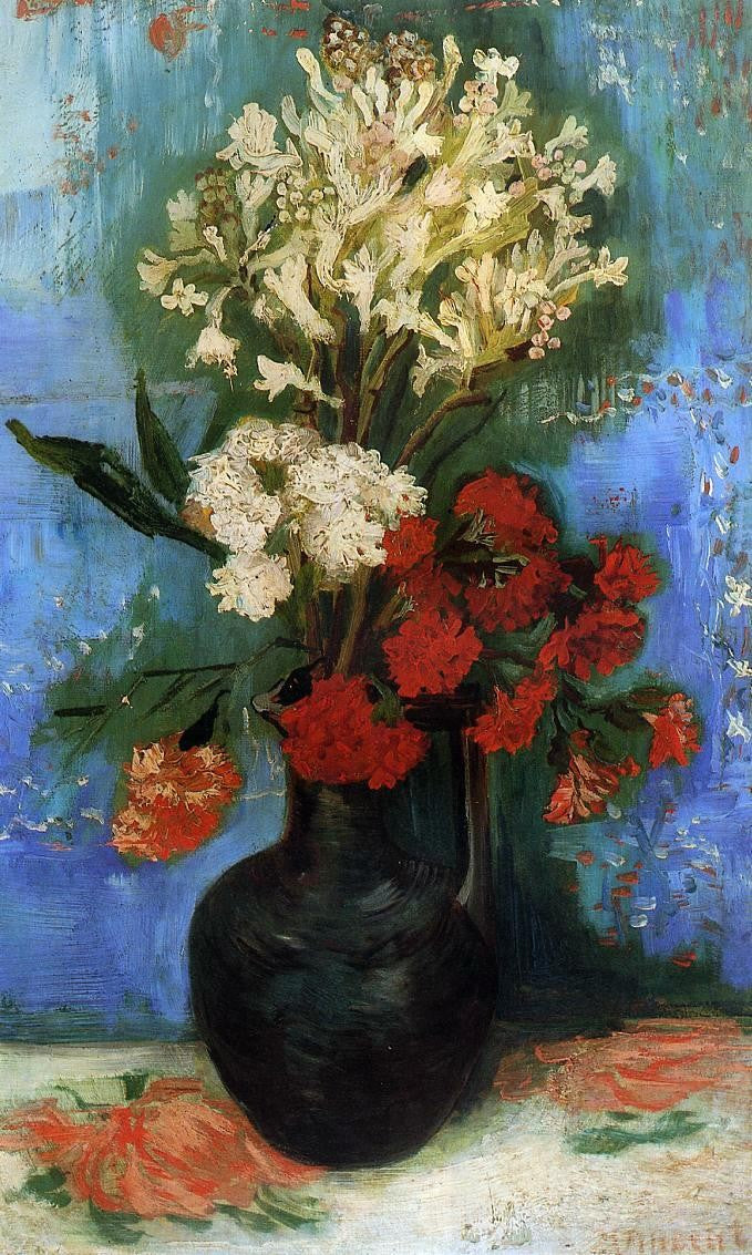 Vincent Van Gogh Vase with Carnations and Other Flowers - Hand Painted Oil Painting