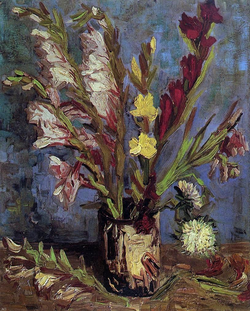 Vincent Van Gogh Vase with Gladioli - Hand Painted Oil Painting