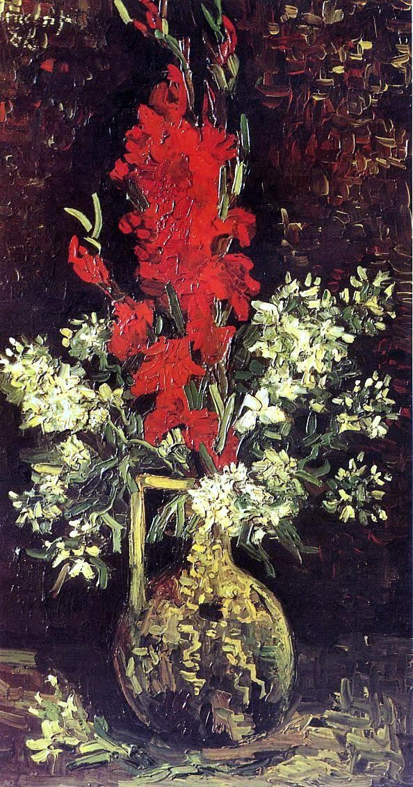 Vincent Van Gogh Vase with Gladioli and Carnations - Hand Painted Oil Painting