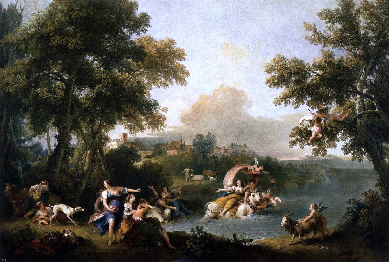 Francesco Zuccarelli The Rape of Europa - Hand Painted Oil Painting