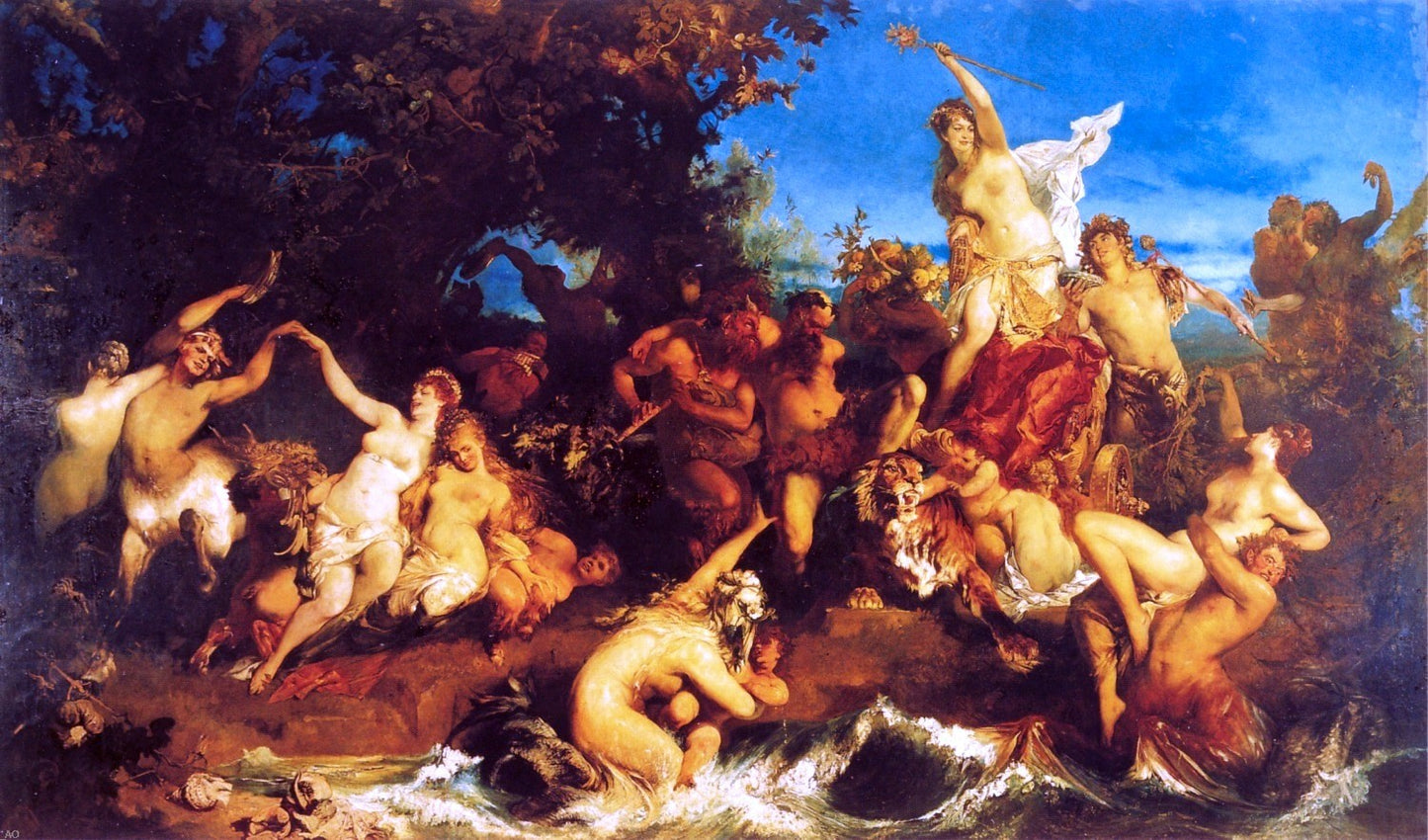 Hans Makart Der Triumph der Ariadne - Hand Painted Oil Painting
