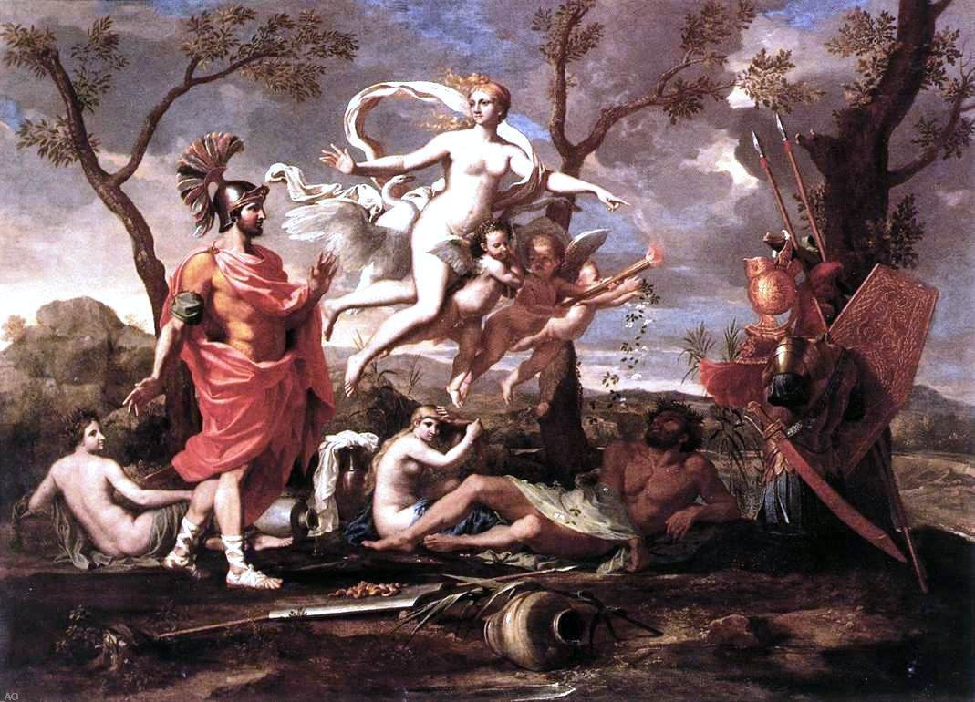 Nicolas Poussin Venus Presenting Arms to Aeneas - Hand Painted Oil Painting