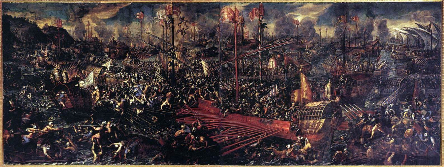 Andrea Vicentino Battle of Lepanto - Hand Painted Oil Painting