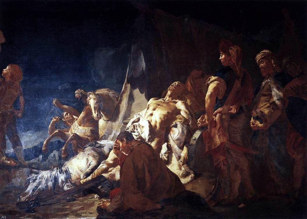 Giovanni Battista Piazzetta The Death of Darius - Hand Painted Oil Painting
