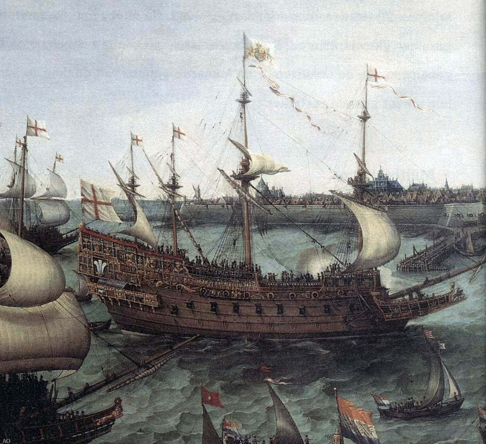 Hendrick Cornelisz Vroom The Arrival at Vlissingen of the Elector Palatinate Frederick V (detail) - Hand Painted Oil Painting