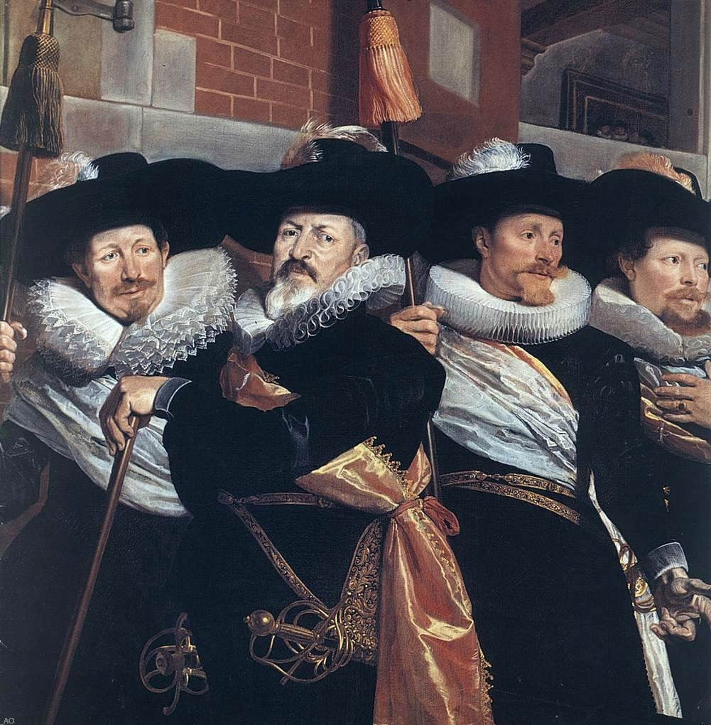 Hendrick Gerritsz Pot Officers of the Civic Guard of St Adrian (detail) - Hand Painted Oil Painting