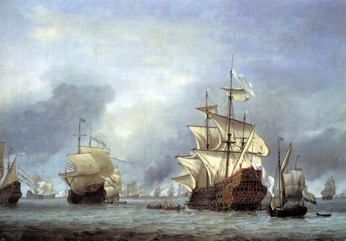 The Younger Willem Van de Velde The Taking of the English Flagship the Royal Prince - Hand Painted Oil Painting
