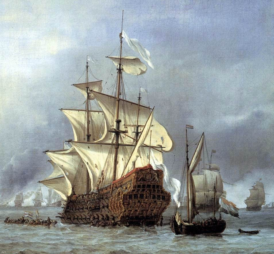 The Younger Willem Van de Velde The Taking of the English Flagship the Royal Prince (detail) - Hand Painted Oil Painting