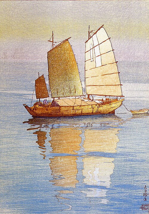 Hiroshi Yoshida Sailing Boats - Hand Painted Oil Painting
