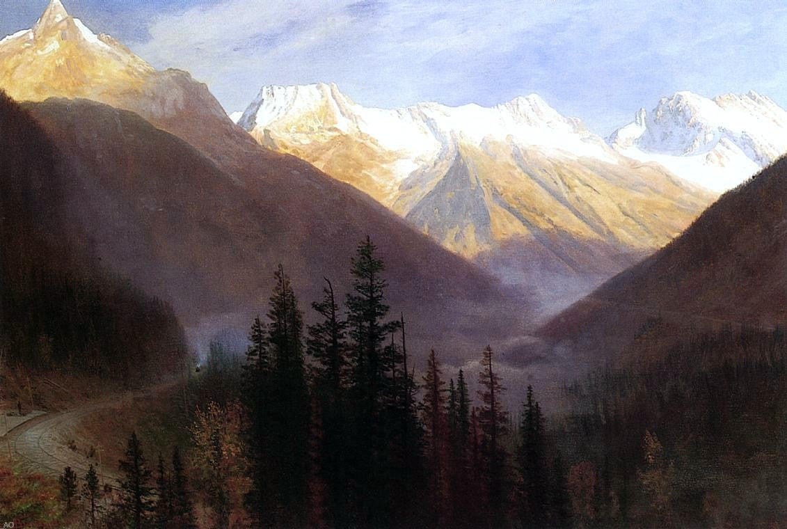Albert Bierstadt Sunrise at Glacier Station - Hand Painted Oil Painting
