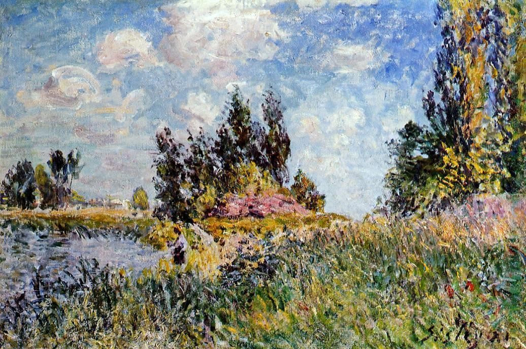 Alfred Sisley Landscape - The Banks of the Loing at Saint-Mammes - Hand Painted Oil Painting