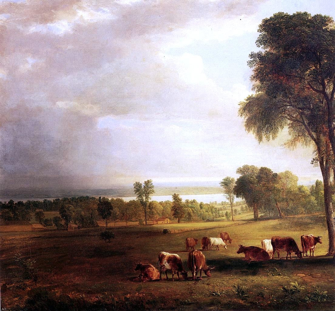 Asher Brown Durand Lake Scene in the Mountains - Hand Painted Oil Painting