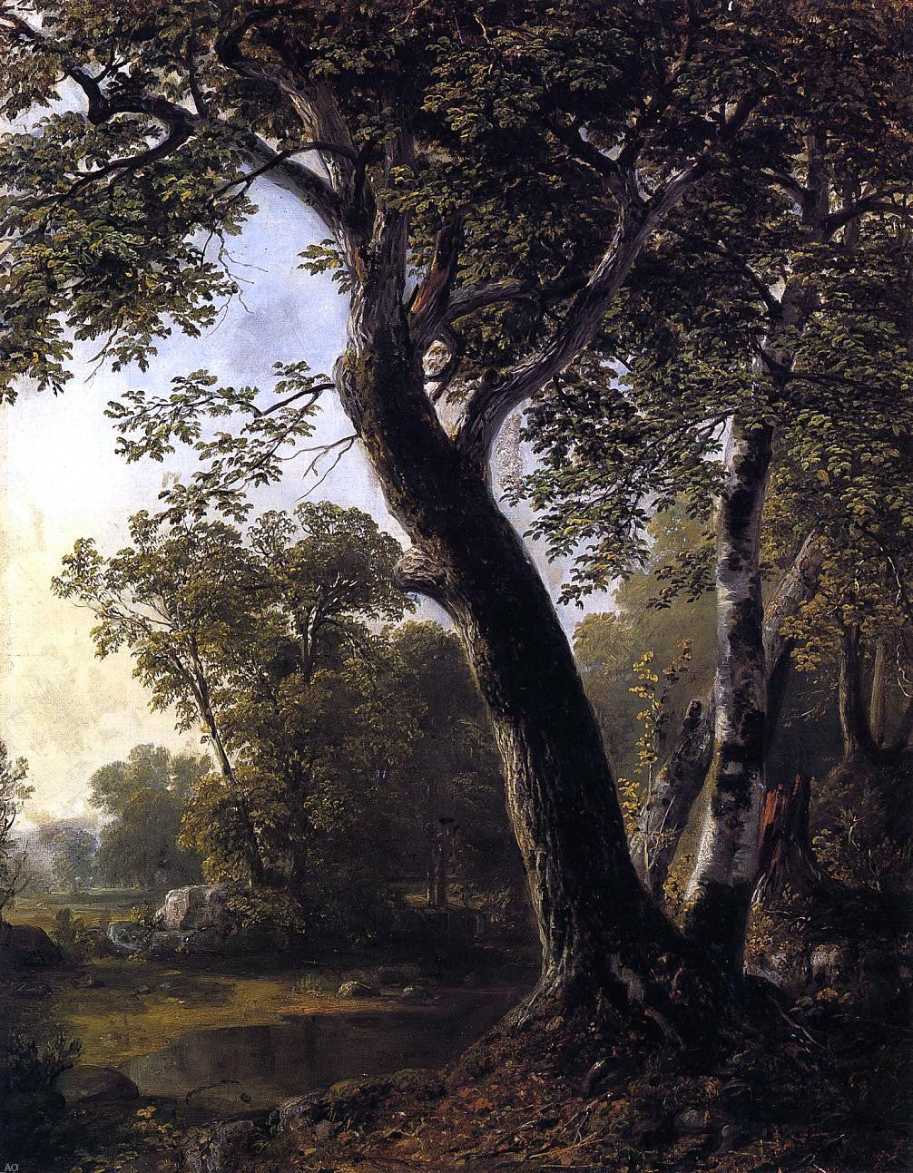 Asher Brown Durand Study from Nature, Hoboken, N.J. - Hand Painted Oil Painting