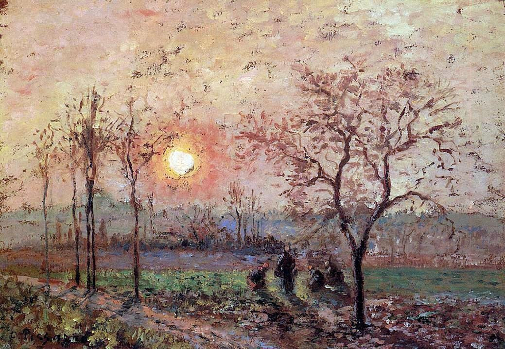 Camille Pissarro Sunset - Hand Painted Oil Painting