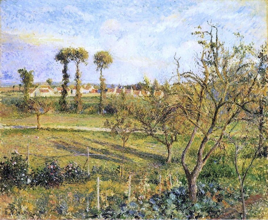 Camille Pissarro Sunset at Valhermeil, near Pontoise - Hand Painted Oil Painting