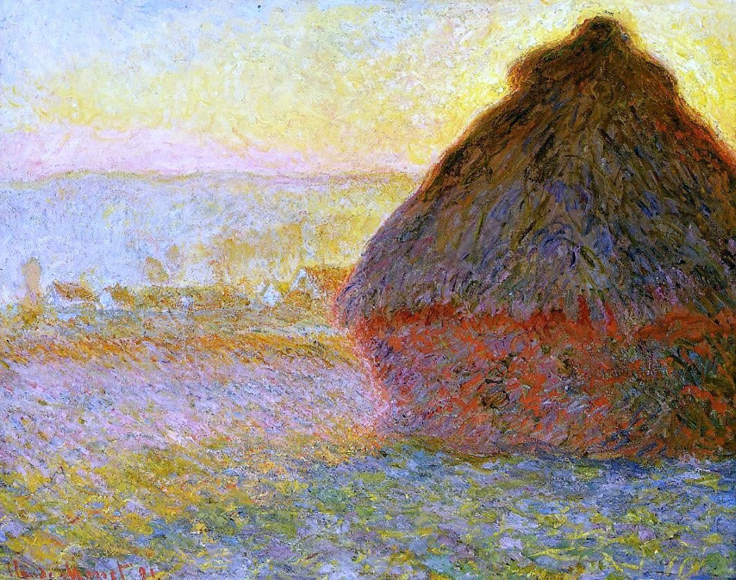 Claude Oscar Monet Grainstack at Sunset - Hand Painted Oil Painting