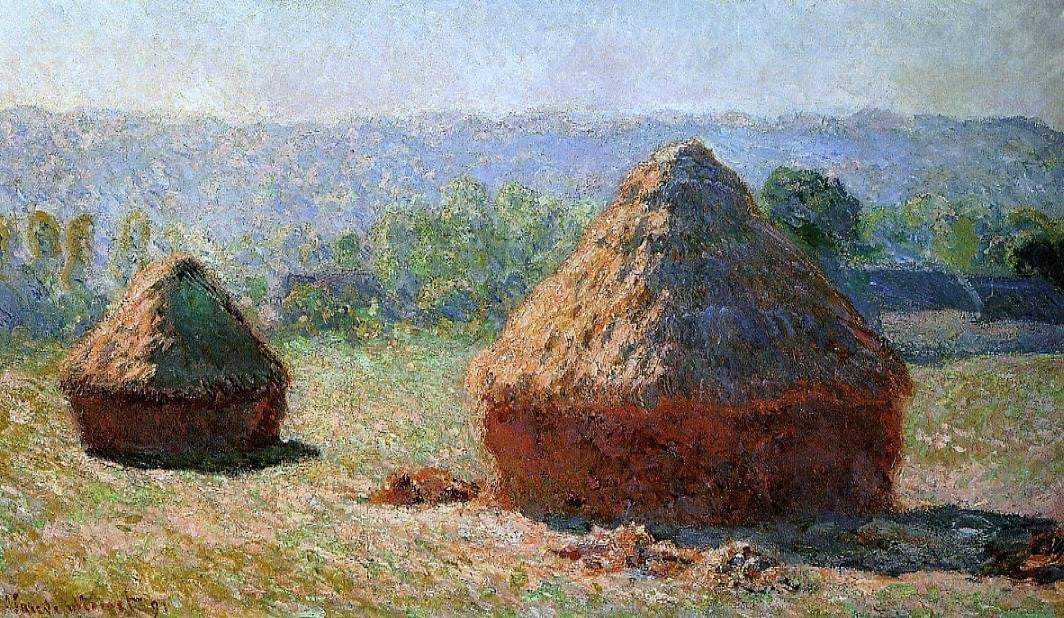 Claude Oscar Monet Grainstacks at the End of Summer, Morning Effect - Hand Painted Oil Painting