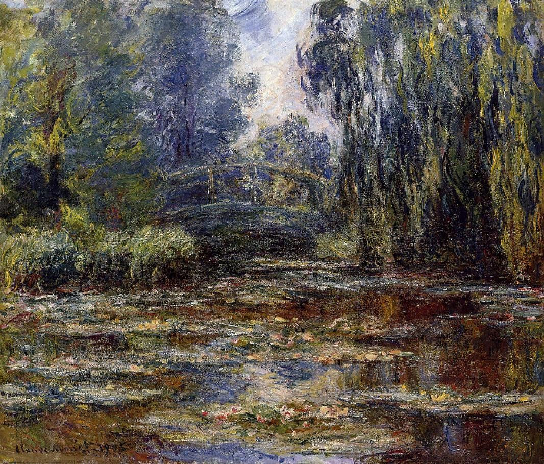 Claude Oscar Monet A Water-Lily Pond and Bridge - Hand Painted Oil Painting