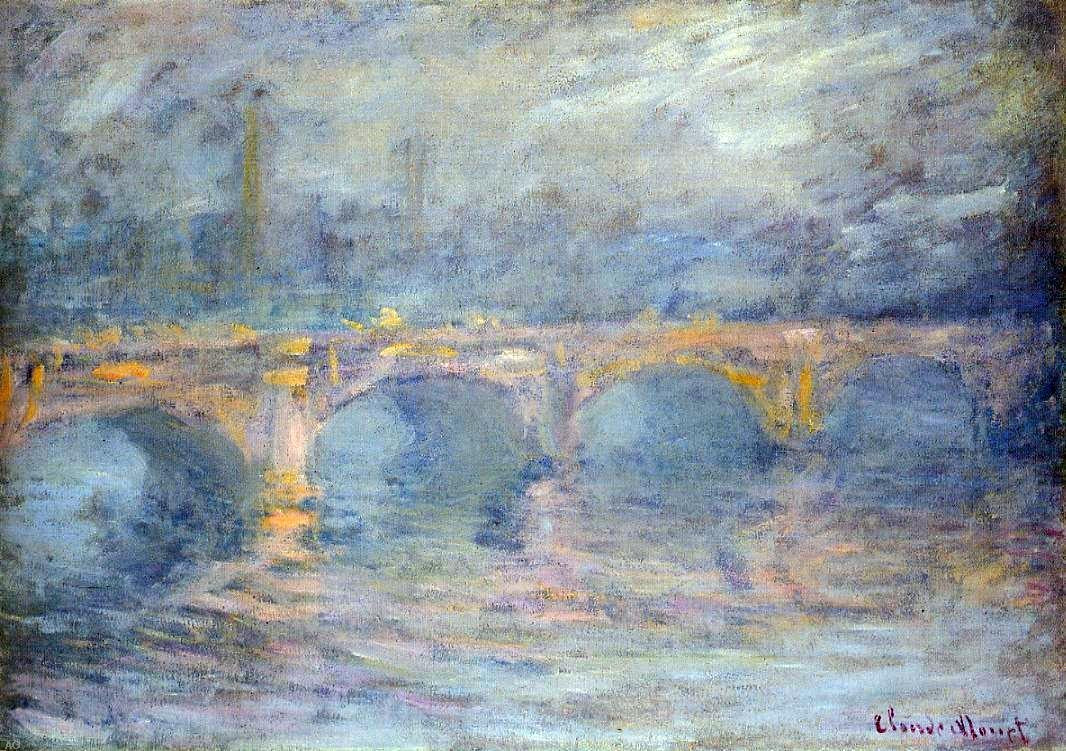 Claude Oscar Monet Waterloo Bridge at Sunset, Pink Effect - Hand Painted Oil Painting