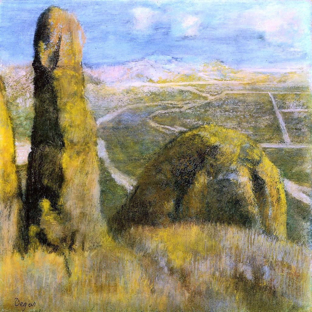 Edgar Degas Landscape - Hand Painted Oil Painting