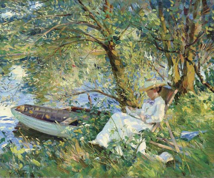 Wilfred Gabriel de Glehn Under the Willows - Hand Painted Oil Painting