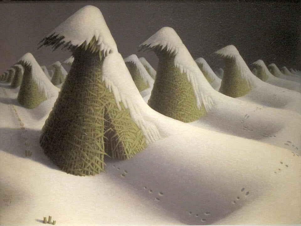 Grant Wood January - Hand Painted Oil Painting