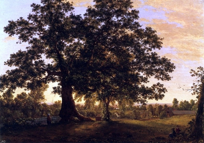 Frederic Edwin Church The Charter Oak at Hartford - Hand Painted Oil Painting