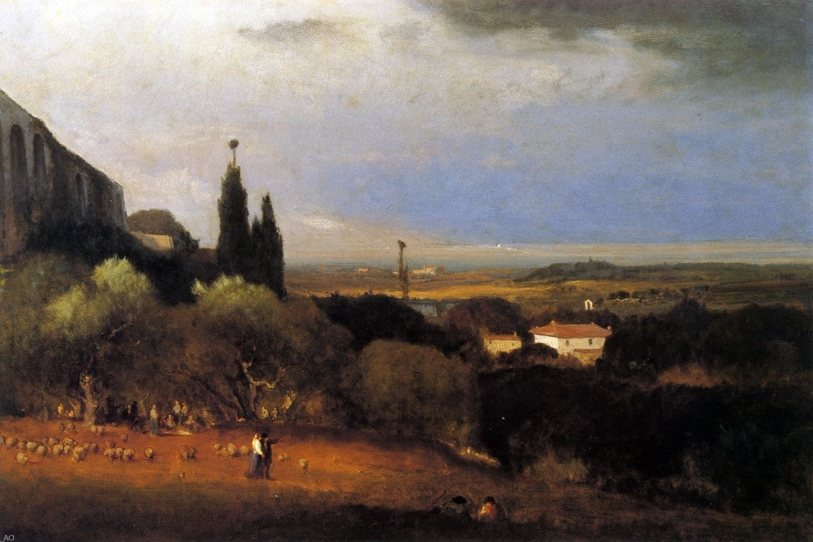 George Inness Perugia and the Valley - Hand Painted Oil Painting