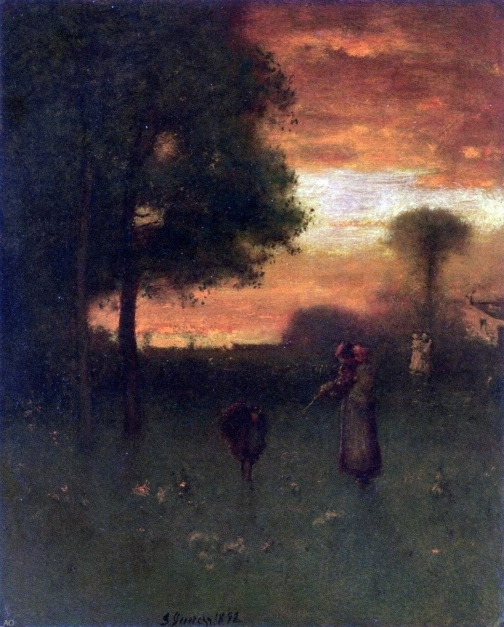 George Inness Sunset - Hand Painted Oil Painting