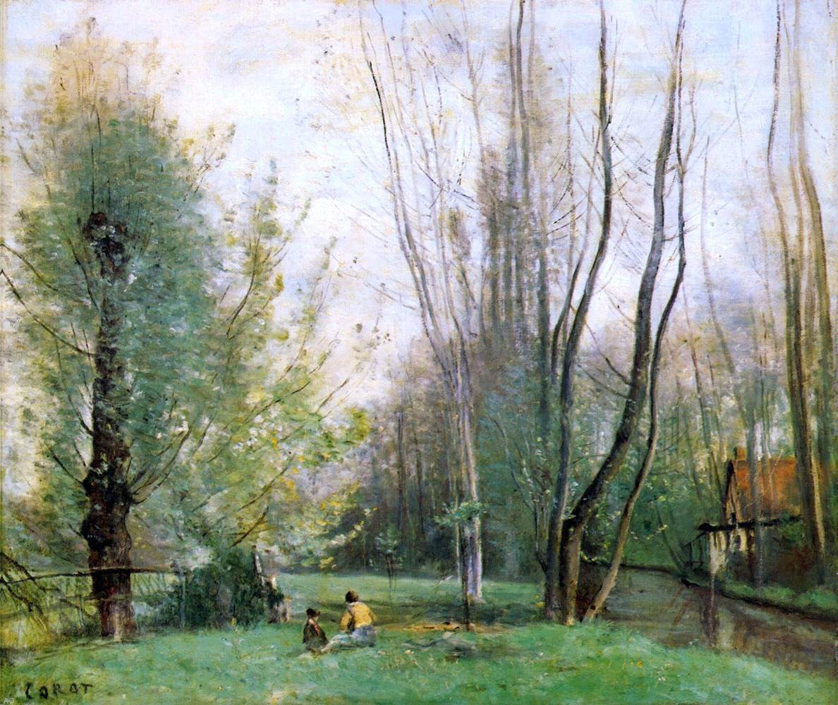 Jean-Baptiste-Camille Corot Morning at Beauvais - Hand Painted Oil Painting