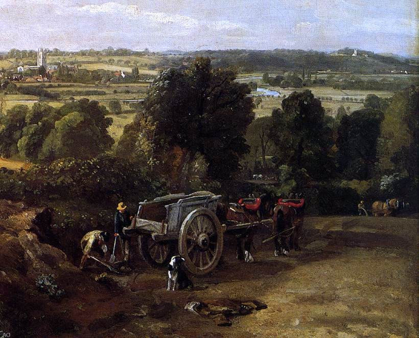 John Constable The Stour-Valley with the Church of Dedham (detail) - Hand Painted Oil Painting