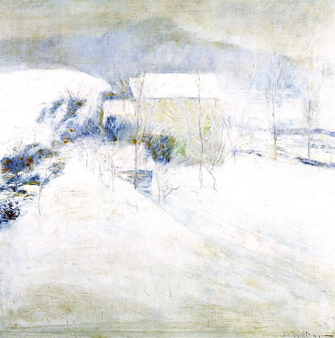 John Twachtman Snow Scene at Utica - Hand Painted Oil Painting