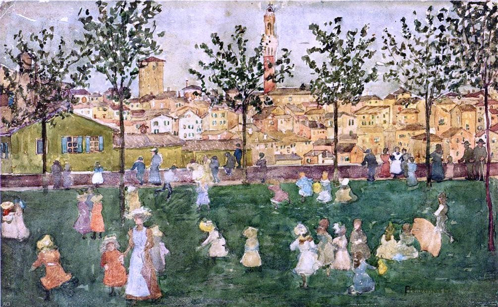 Maurice Prendergast Sienna - Hand Painted Oil Painting