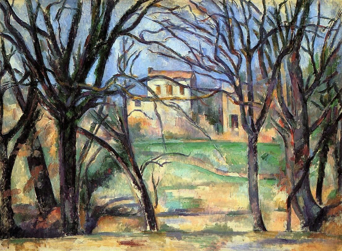  Paul Cezanne Trees and Houses - Hand Painted Oil Painting