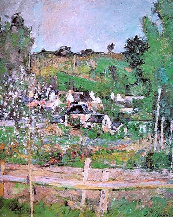 Paul Cezanne View of Auvers-sur-Oise (also known as The Fence) - Hand Painted Oil Painting
