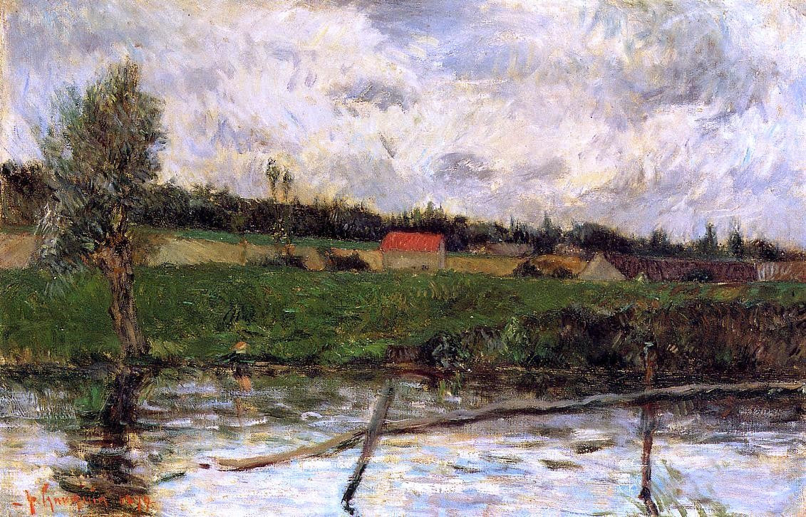 Paul Gauguin Riverside (also known as Breton Landscape) - Hand Painted Oil Painting