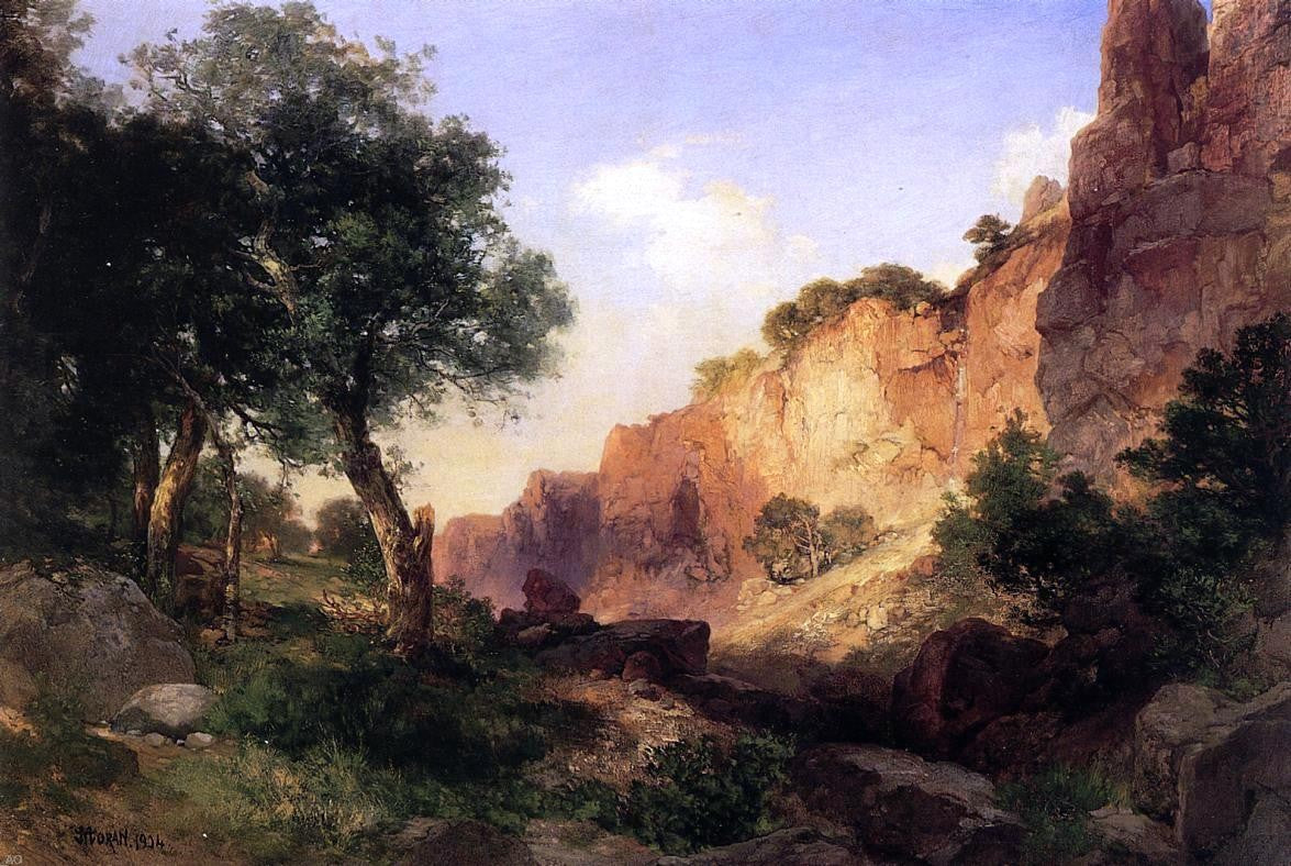 Thomas Moran The Grand Canyon - Hance Trail - Hand Painted Oil Painting