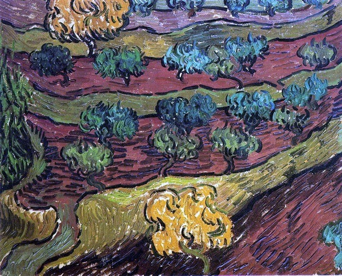  Vincent Van Gogh Olive Trees Against a Slope of a Hill - Hand Painted Oil Painting