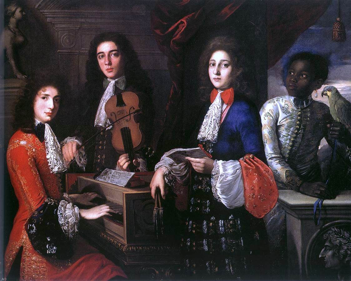 Anton Domenico Gabbiani Portrait of Three Musicians of the Medici Court - Hand Painted Oil Painting