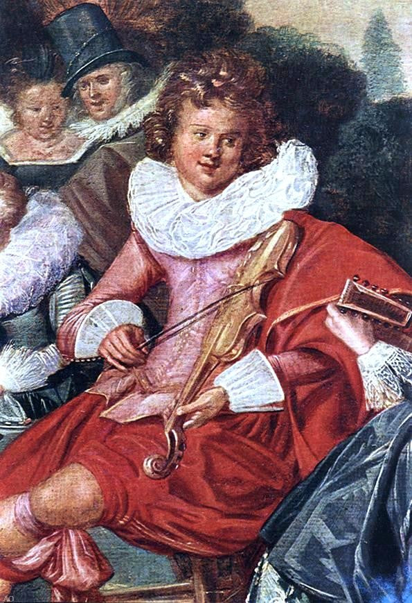 Dirck Hals Amusing Party in the Open Air (detail) - Hand Painted Oil Painting