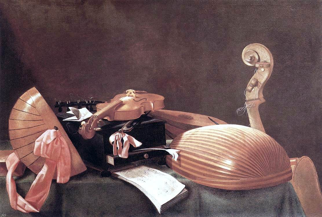  Evaristo Baschenis Still-life with Musical Instruments - Hand Painted Oil Painting
