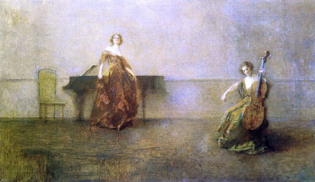 Thomas Wilmer Dewing The Song and the Cello - Hand Painted Oil Painting