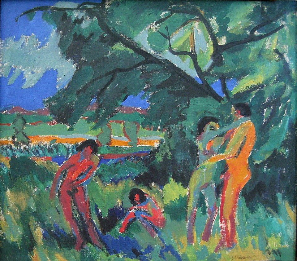Ernst Ludwig Kirchner Naked Playing People - Hand Painted Oil Painting