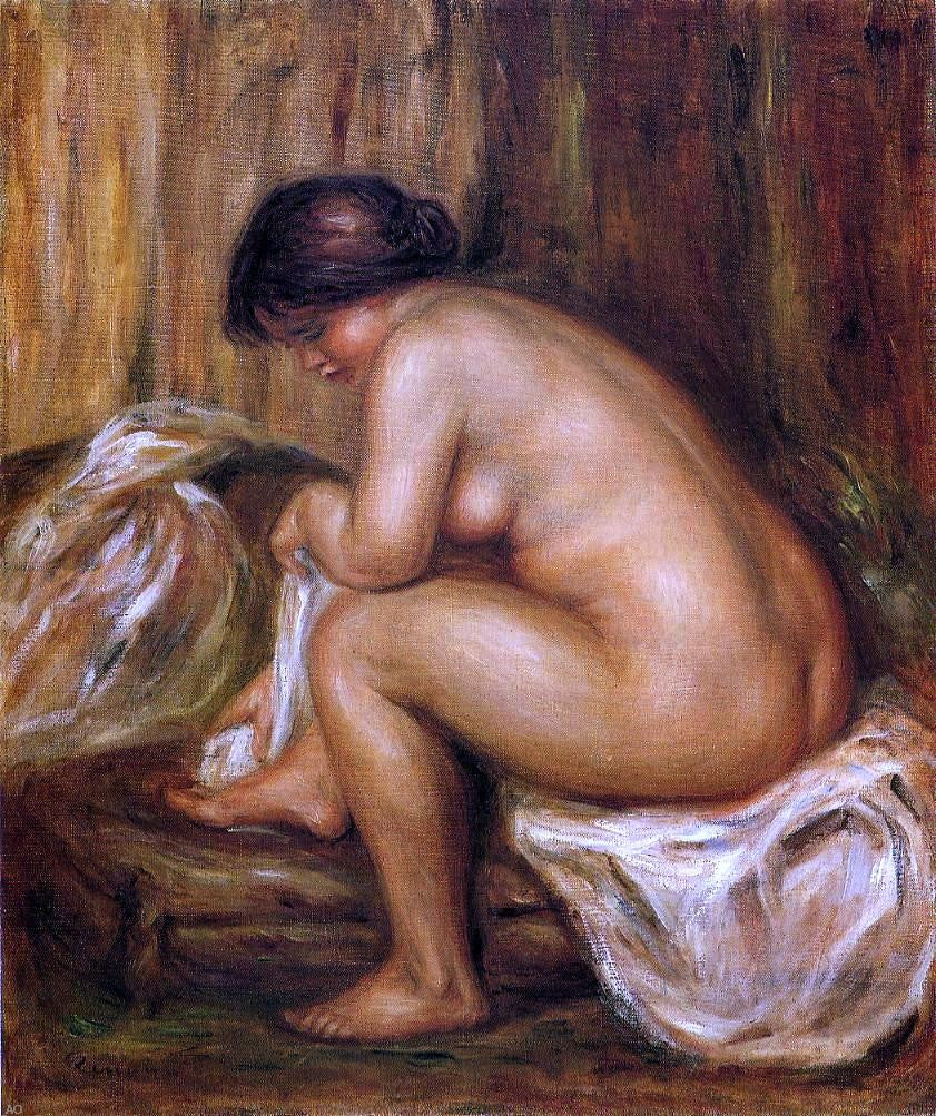 Pierre Auguste Renoir After Bathing - Hand Painted Oil Painting