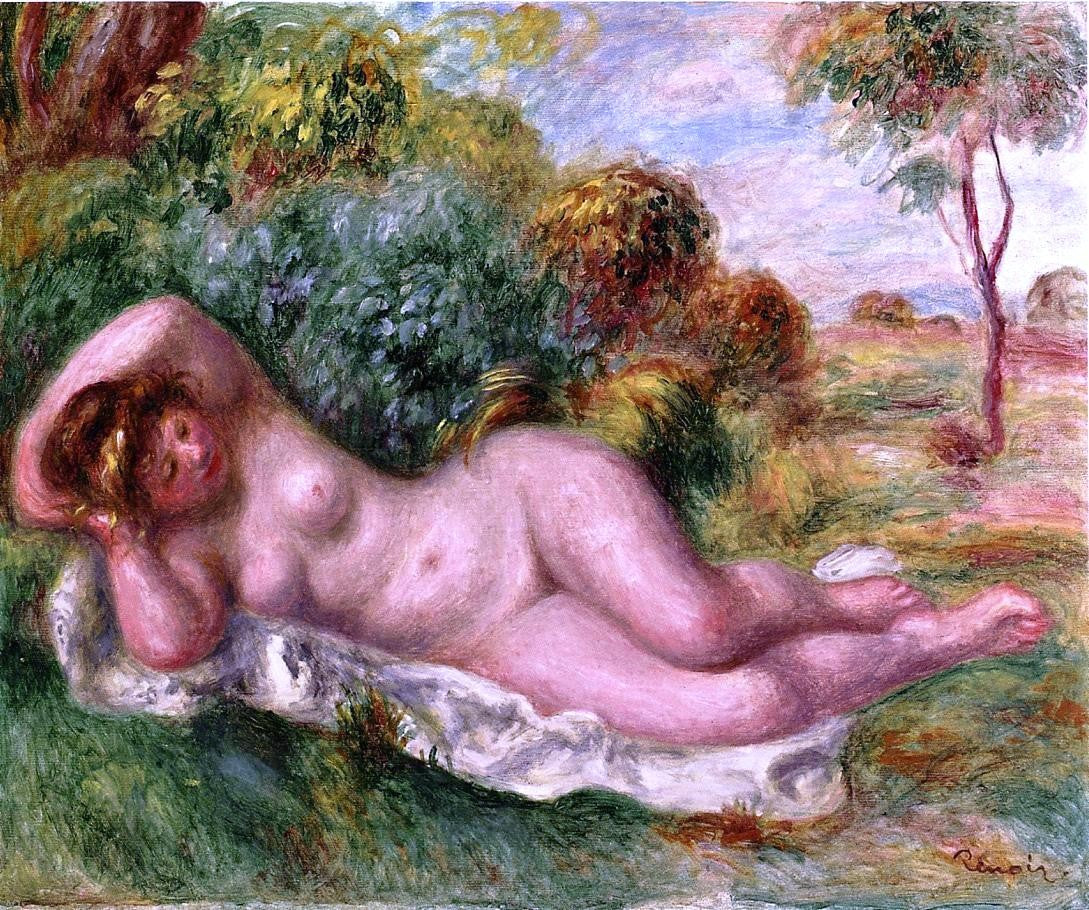 Pierre Auguste Renoir Reclining Nude (also known as The Baker's Wife) - Hand Painted Oil Painting