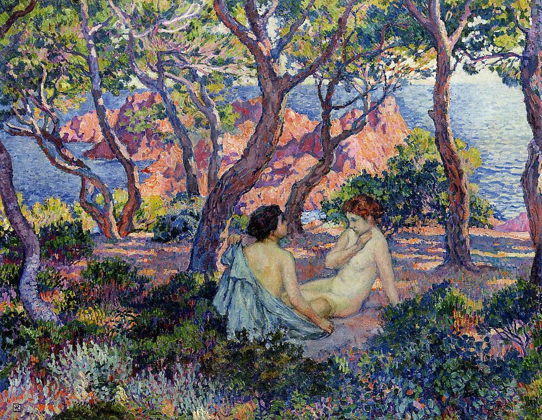 Theo Van Rysselberghe In the Shade of the Pines - Hand Painted Oil Painting